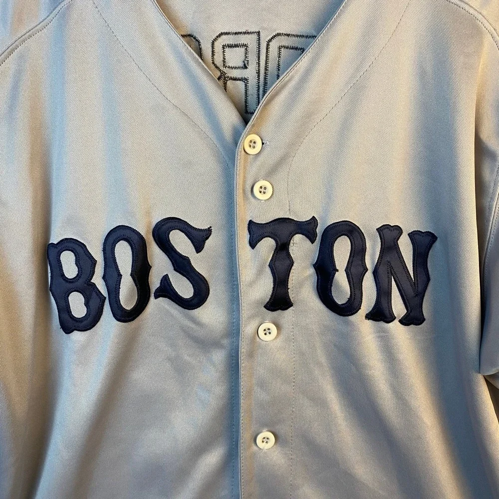 Majestic Boston Red Sox Dustin Pedroia 15 Gray Authentic MLB Jersey Size 52